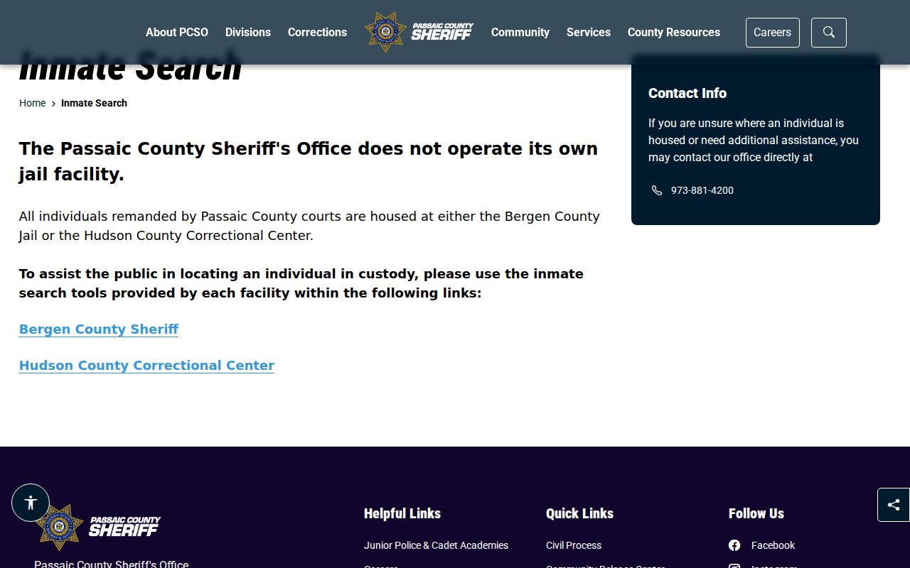 Passaic residents directory custody location source