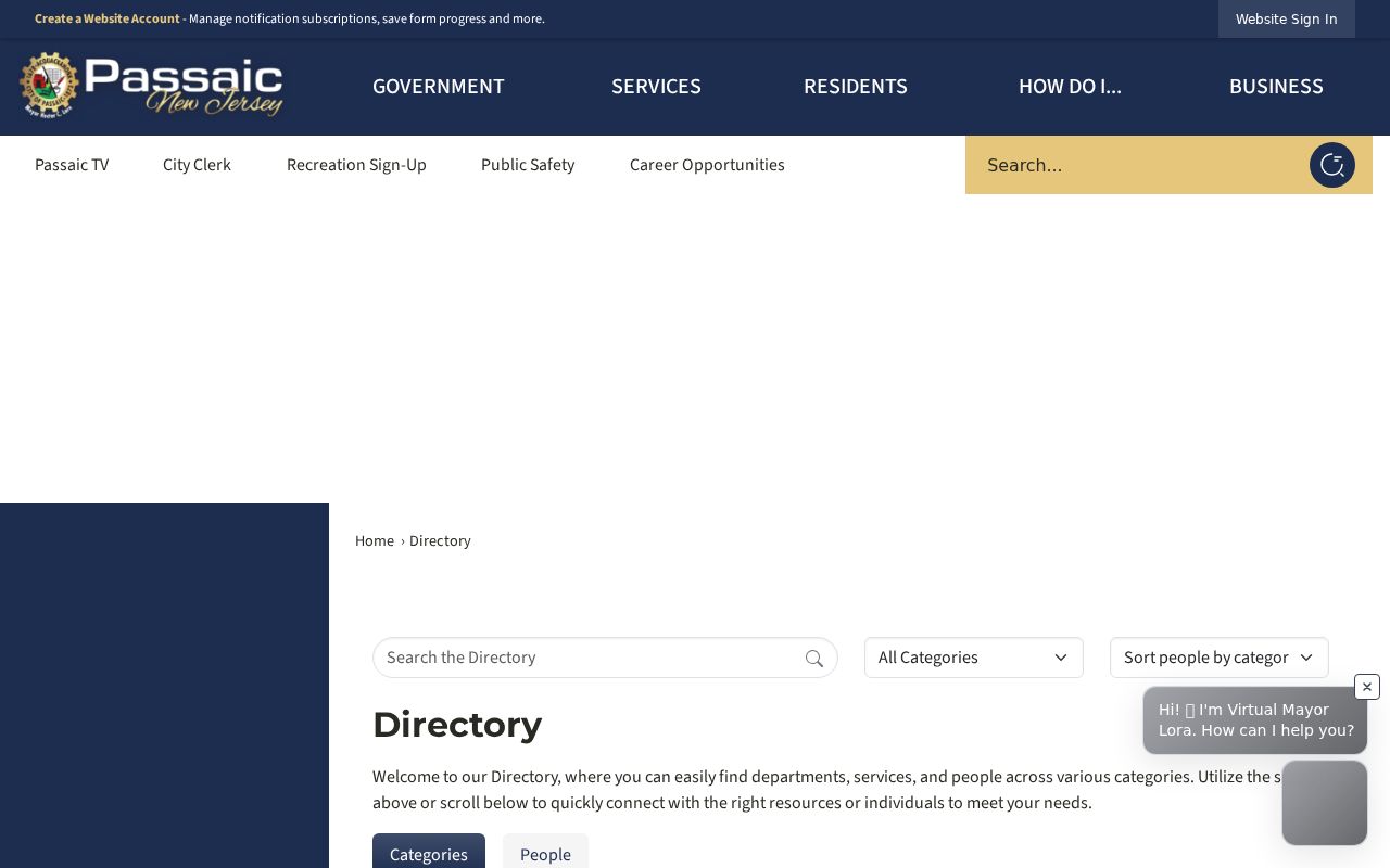 Passaic residents directory City staff directory source
