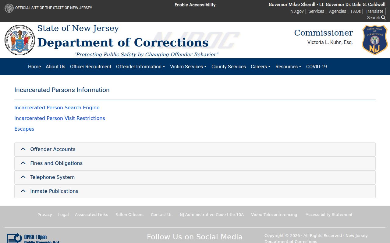 Passaic residents directory state custody search source