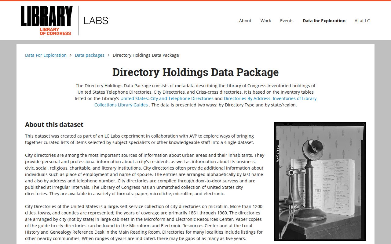 Passaic previous residents Library of Congress directory data